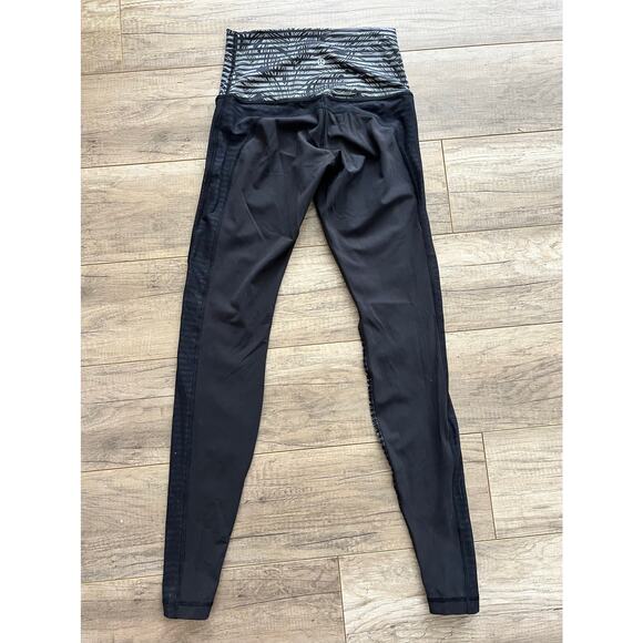 Lululemon Athletica Wunder Under Pant Luxtreme Roll Down Stripe Yoga Black 4 6 - Picture 7 of 7